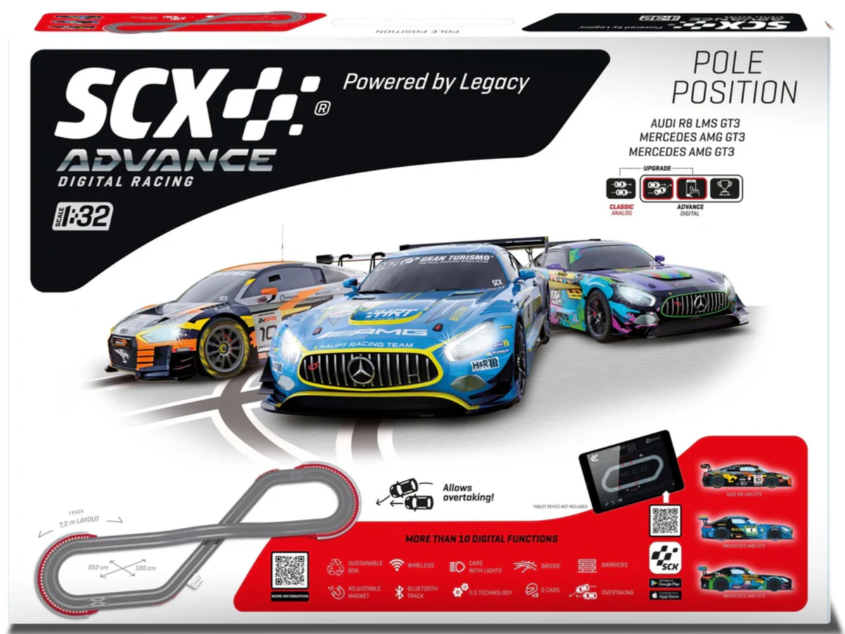 SCX 1/32 Scale ADVANCE 2.0 Pole Position wireless race set with
