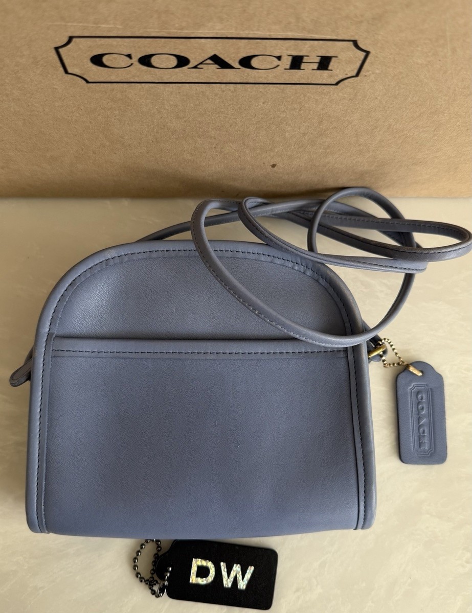 COACH VINTAGE PERIWINKLE BLUE ABBIE ZIP CROSSBODY BAG USA 9017