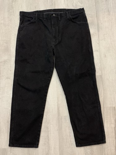 Vintage Rustler Jeans Mens 44x30 Black Denim 87619CB - Picture 1 of 5