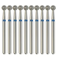 10Pc/Box Dental Surgical Friction Grip 1.6mm Round Ball Diamond Burs FG 801L/023