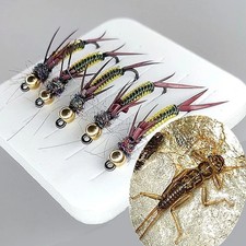 5PCS Stonefly Fly Fishing Lures Larvae Nymph Trout Bait Freshwater