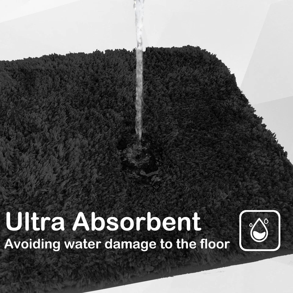 Juego de alfombras de baño 3 piezas, alfombras de baño de microfibra absorbente suave y en forma de U C... Foto 3 de 4