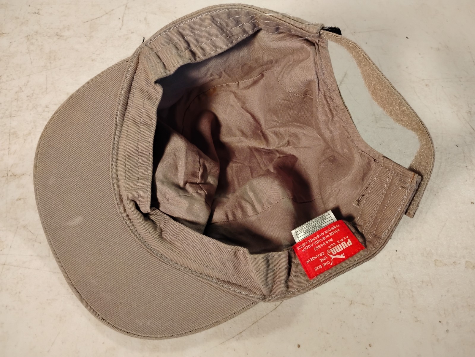 Puma Beige Hat Onesize Adjustable Distressed. - image 6