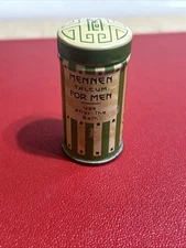 Vntg Mennen SAMPLE SIZE Talcum Advertising Litho TIN  for MEN FULL