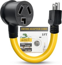 Upgraded NEMA 5-15P Male to 10-30R Female Power Adapter, Dryer Adapter Cord, Hea