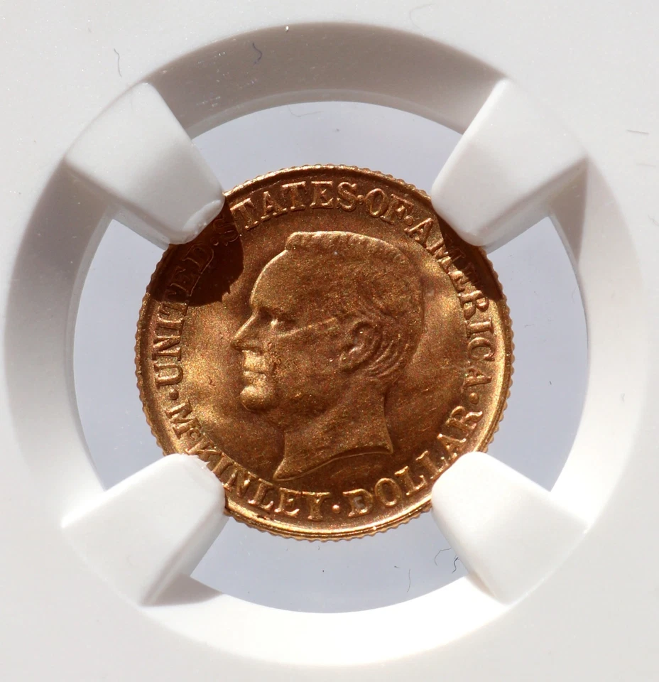 LA Purchase McKinley Commemorative Gold 1916 G$1 Dollar NGC MS 64 - Image 2 of 4