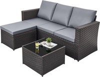 Rattanstar Rattan Garden Furniture Set Sofa Ottoman Table Outdoor Patio
