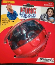 KONG Rewards Dog Toy Ball Small Treat Dispensing Slow Feeder Bouncy Dog 4"