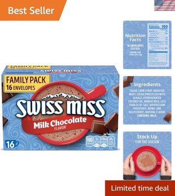 Delicious Milk Chocolate Hot Cocoa Mix, 16 Count - Caffeine-Free Family Treat