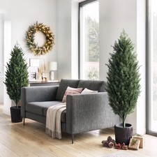 4ft Artificial Christmas Tree Set of 2, UV Resistant Faux Cedar Tree
