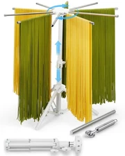Pasta Drying Rack Collapsible, 360° Rotating, Adjustable Height(14.5"-23.6"),...