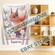 Squirrel Blossom Baby Tapestry Decor nursery 39X59 in