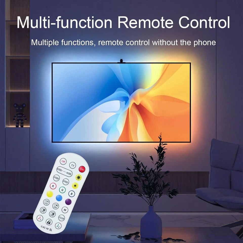 Luce TV LED Immersiva Con Sensore AR Fotocamera Musica Sync App Control RGB Smar - Immagine 2 di 4