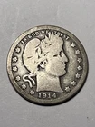 1914 P Barber Quarter Dollar