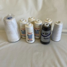 7 Spools Of Serger Thread 100 Spun Polyester 3000 Yards Each New White  Black