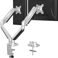 MOUNTUP Dual Monitor Desk Mount, Die-Cast Aluminum Fully Adjustable Double Mo...