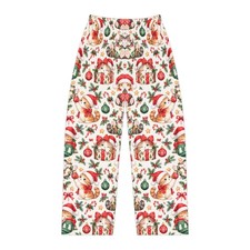Christmas Cat Pajama Pants Women Santa Kitten Holiday Lounge Pants