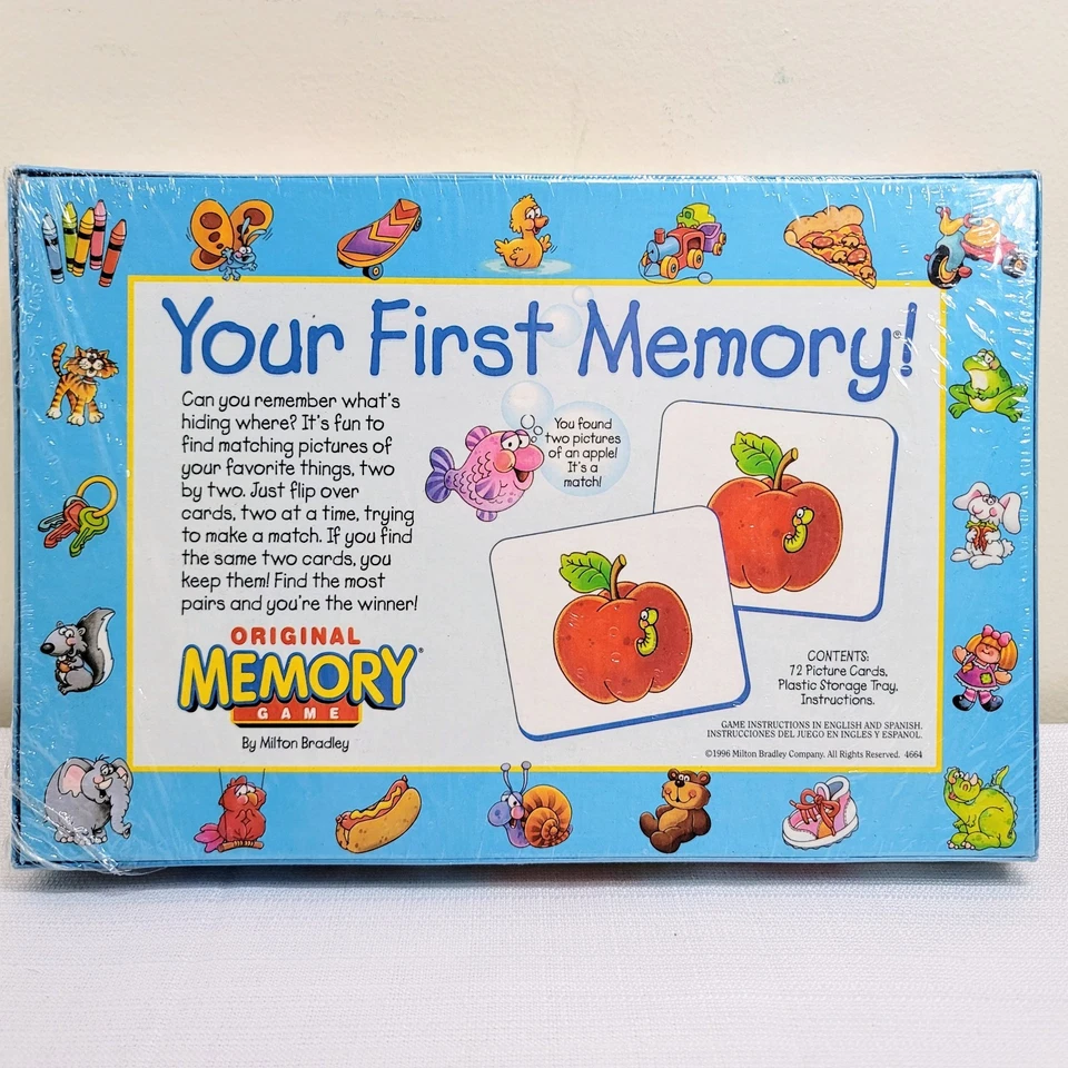 Vintage 1996 Original Memory Game MB Milton Bradley Company Sealed BRAND NEW - Image 2 of 4