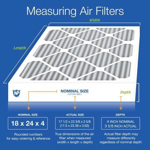 Nordic Pure 18x24x4 (3 5/8) Furnace Air Filters MERV 10 Plus Carbon 1 Pack - Picture 3 of 7