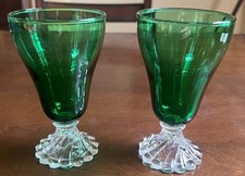 Anchor Hocking Forest Green Boopie Burple Footed Iced Tea Glasses Set of 5 — listing 6