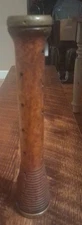 Antique Wooden Yarn Thread  Copper Ends Beehive Spindle Spool Bobbin 12"