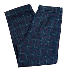 B4 VTG Pendleton 100 Virgin Wool Plaid Trousers Pants Pleated Lined USA