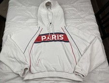 Nike Air Jordan Paris Saint Germain Football Hoodie White Pullover Men  s Size S
