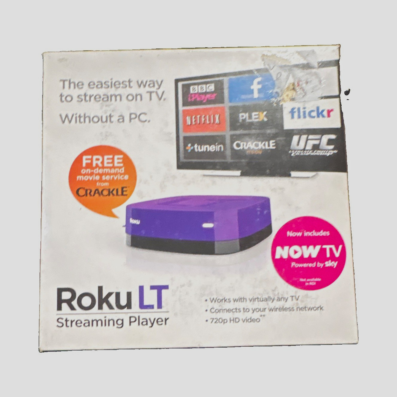 Roku LT 720p HD Streaming Media Player Box Wi-Fi Roku OS Purple Black