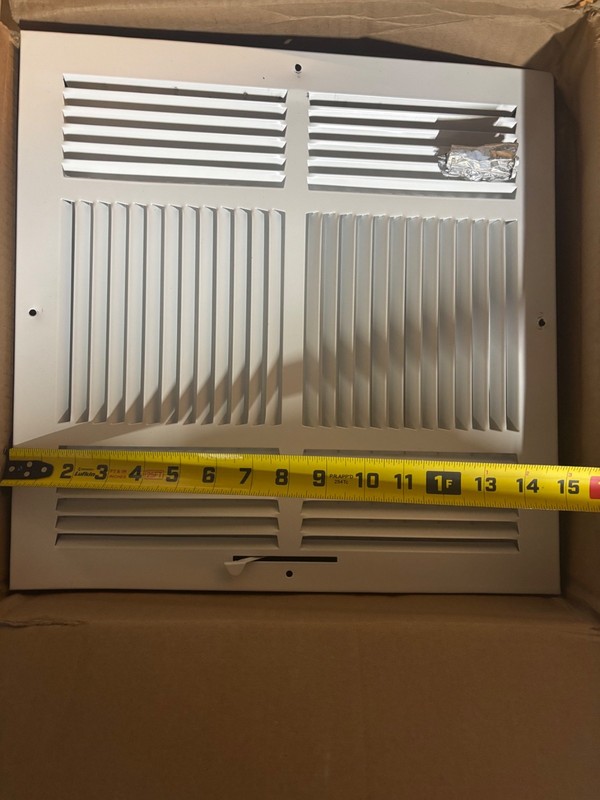 steel return air filter grille in white