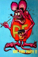  RAT ROD HOT ROD  RAT FINK MOTORCYCLE STICKER VINTAGE RACING GUNS TOOL BOX