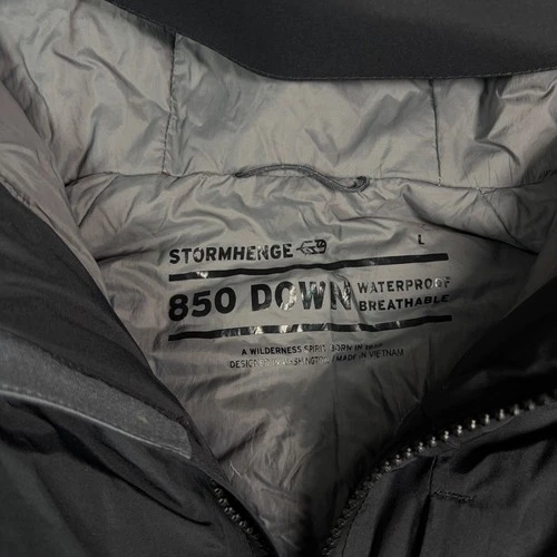 REI Stormhenge 850 Down Jacket Mens Large Black Waterproof Breathable Hooded image 3