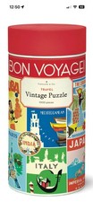 Cavallini Co Travel Vintage Style Puzzle 1000 Pieces "Bon Voyage" New Unopened