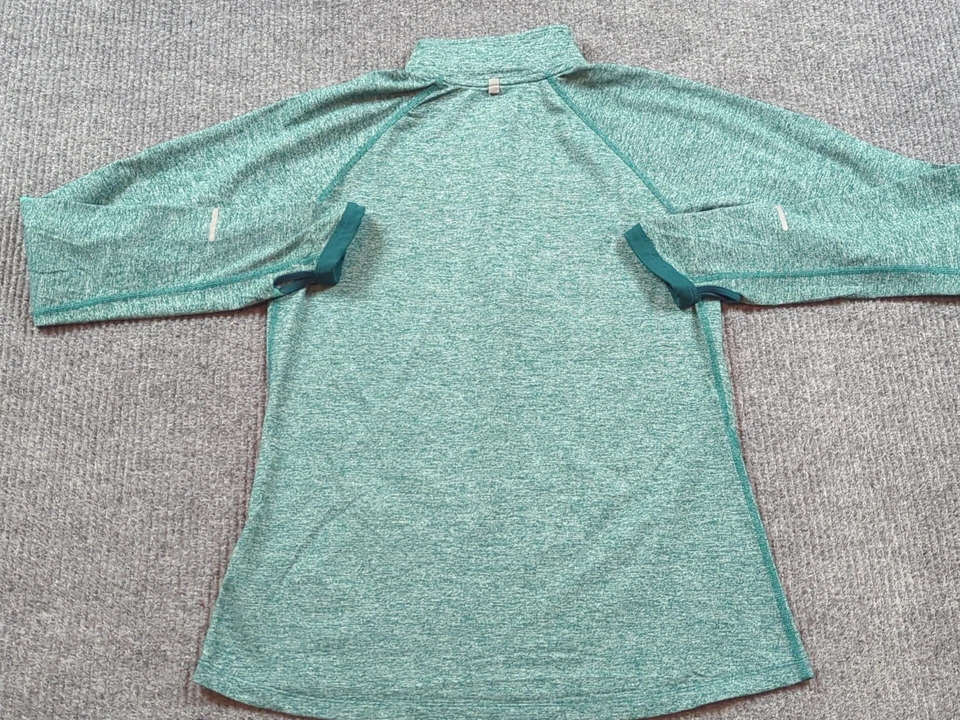 Женский пуловер Nike средний зеленый Dri Fit с длинным рукавом 1/4 на молнии для бега  - Изображение 4 из 4