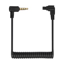 3mm to Male Flash PC Sync Cable with Screw Lock 2.5mm 3P to C3 3P , Black
