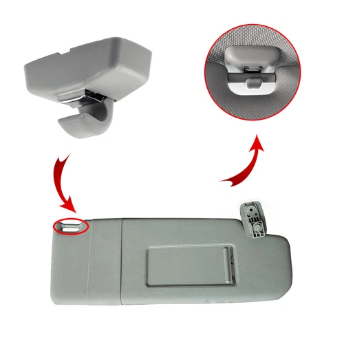 2X 3B0857561B SUN VISOR HOOK CLIP BRACKET FOR VW GOLF CADDY PASSAT POLO AMAROK - Picture 3 of 10