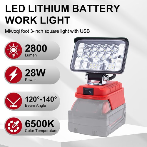Luce da lavoro LED senza fili per batteria Milwaukee M18 18V per officina campeggio UK - Foto 6 di 10