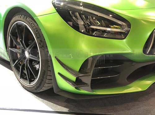 Front Bumper Lip Side Fins Splitters Fits Benz AMG GT R 2017-20 Carbon Fibre - Foto 4 di 6