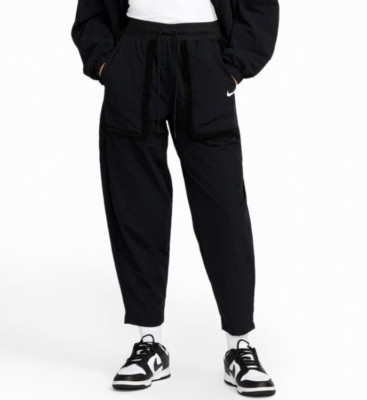 Nike Essential Loose Fit High Rise DQ6809-010 Black Fleece Jogger pant Women XXL