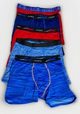 NWOT Hanes Boy's 5 Pack Multicolor Boxer Briefs Underwear Size XL