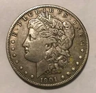 1901-s morgan silver dollar,   XF, better  date