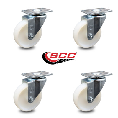 4DSSNYS 4 Swivel Caster Stainless Steel Nylon Wheel