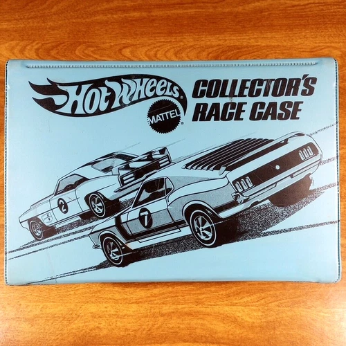 Hot Wheels Redline 24 Car Collector's Race Case Blue Black Text USA Storage 1975