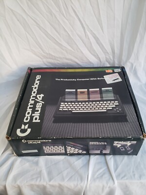Vintage Commodore Plus 4 Computer With Box And Accessories - Untested 