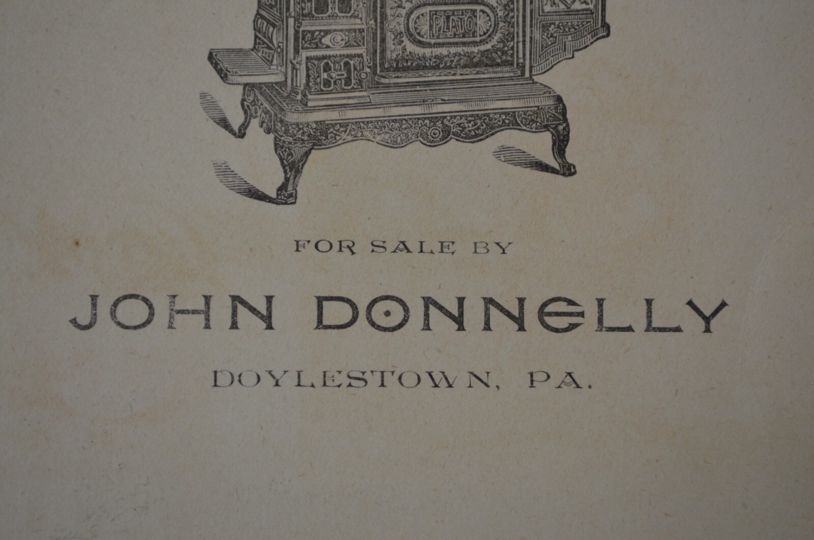 Old John Donnelly Doylestown Bucks County PA Trade Cards The New Cappello Stove