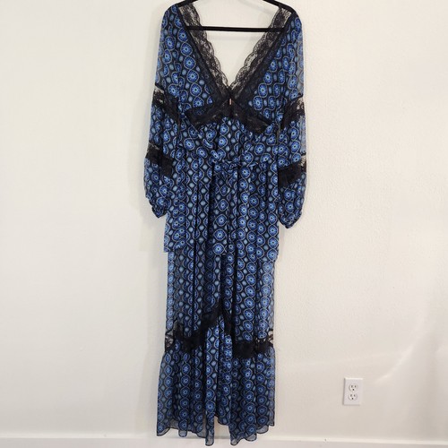 Misa Maxi Dress Womens Small Black Lace Tiered Flowy Witchy Fairy Prairie Long - Picture 10 of 18