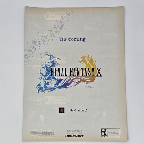 Final Fantasy X 10 Sony PlayStation 2 PS2 Coming Print Ad/Poster Promo Art - Picture 1 of 2