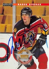 Radek Dvorak autographed Hockey Card (Florida Panthers) 1996 Donruss Rookie #213