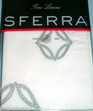 Sferra Cossa Boudoir Sham Silversage Dot Embroidery Egyptian Cotton Percale New