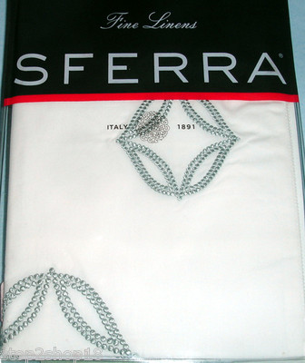Sferra Cossa Boudoir Sham Silversage Dot Embroidery Egyptian Cotton Percale New