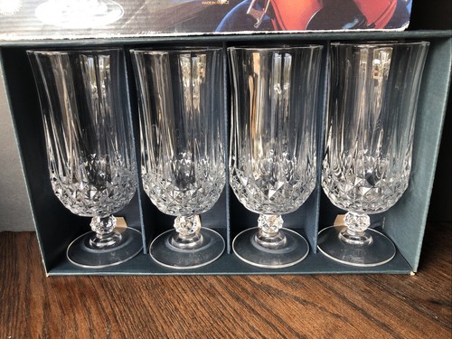 Cristal d'Arques Frankreich "LONGCHAMP" 11,75oz 4er Set Eistee Kelche in Box - Bild 3 von 7